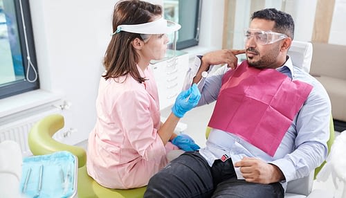 Middle-Eastern Man in Dentists Office